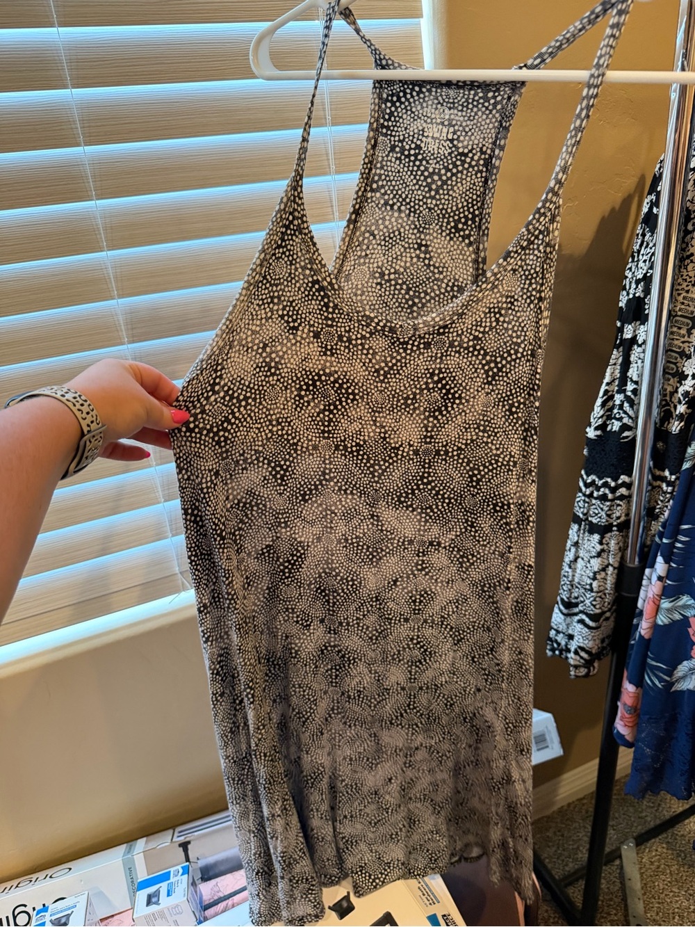 Black & White Printed Racerback sun dress